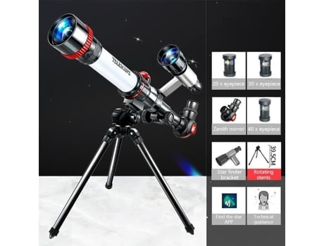 Telescopio astronómico para niños Pimpimsky 20X 30X 40X Aumento Ligero y fácil de usar Telescopio portátil 47.5 * 32.5 * 10 cm