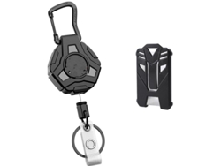 Tarjetero Yo-yo Extraíble Para Tarjeta De Acceso, Tarjeta De Identificación Black