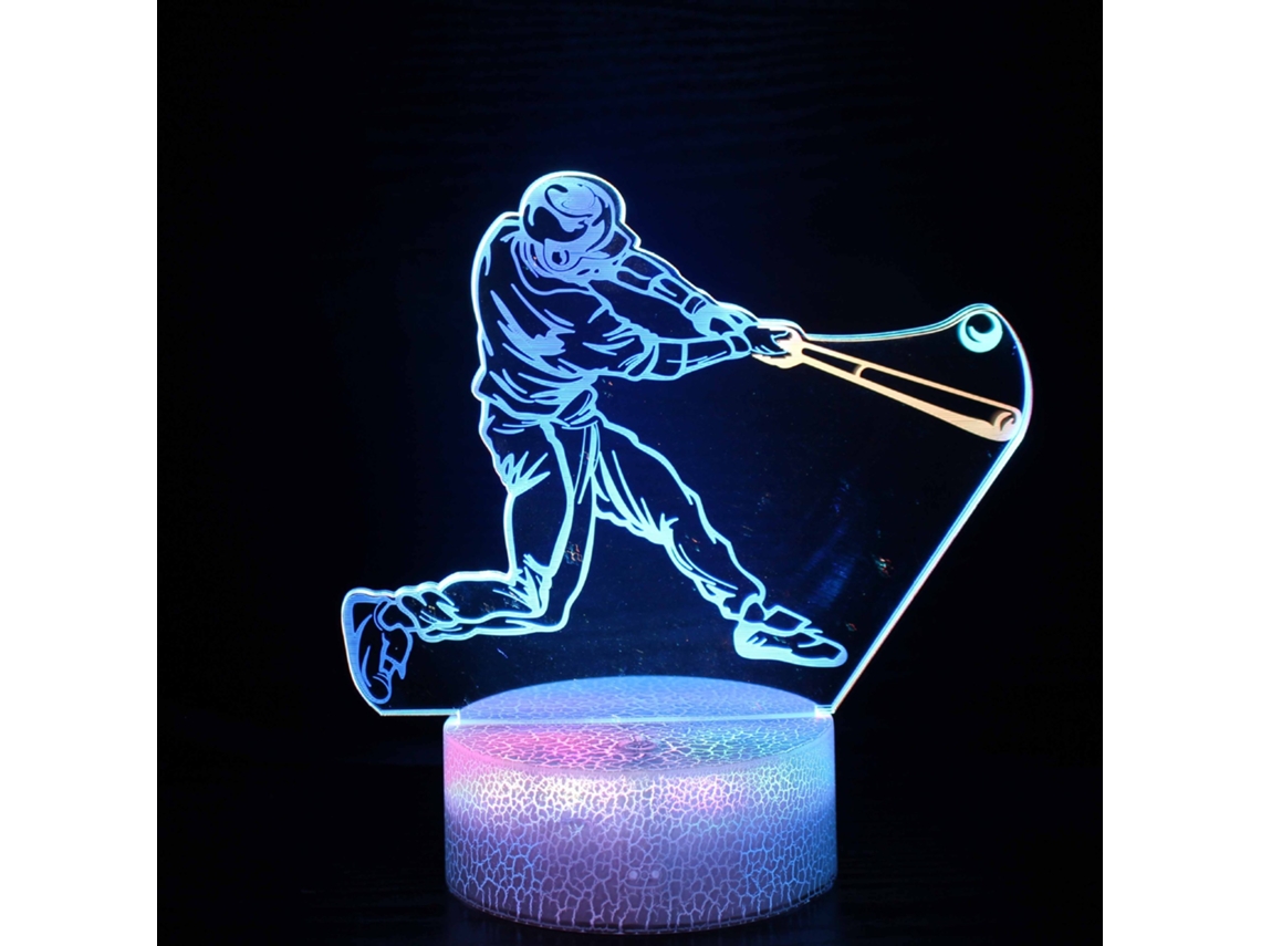 Lámpara Nocturna De Béisbol, 16 Colores Cambiantes Con Control Remoto, Visión Nocturna 3d Estéreo Henten Home