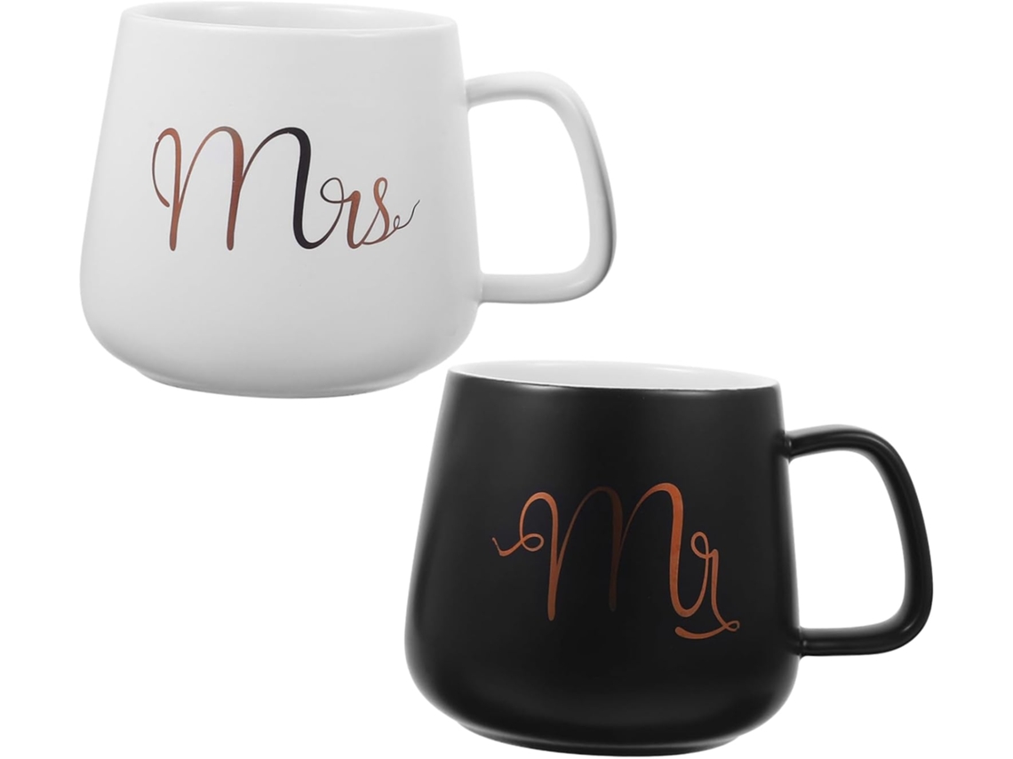 Juego De 2 Tazas De Cerámica Y Tazas De Aniversario Para Parejas En Cafeterías U Oficinas.