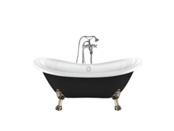 Bañera Con Patas Darlington Negra  175 Cm Patas León Bronce Envejecido