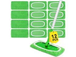 12 Almohadillas De Microfibra Reutilizables, Compatibles Con Trapeadores De Barrido Y Repuestos Para Trapeadores Húmedos Y Secos.