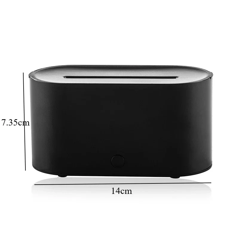 Difusor de aroma, humidificador USB, difusor ultrasónico de aceites esenciales con llama Mdug (negro)