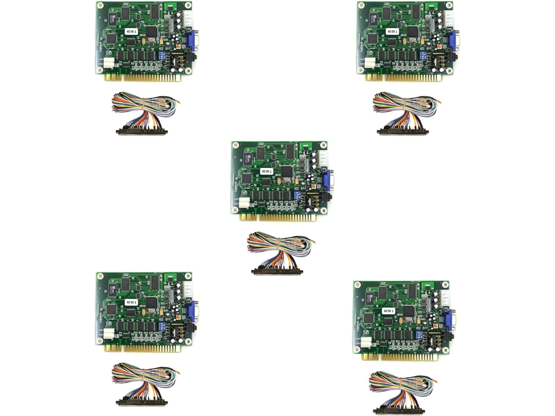 5x Placa Pcb Multicade 60 En 1 Juego Arcade Con Cable De 28p, Salida Vga Horizontal Para Jamma