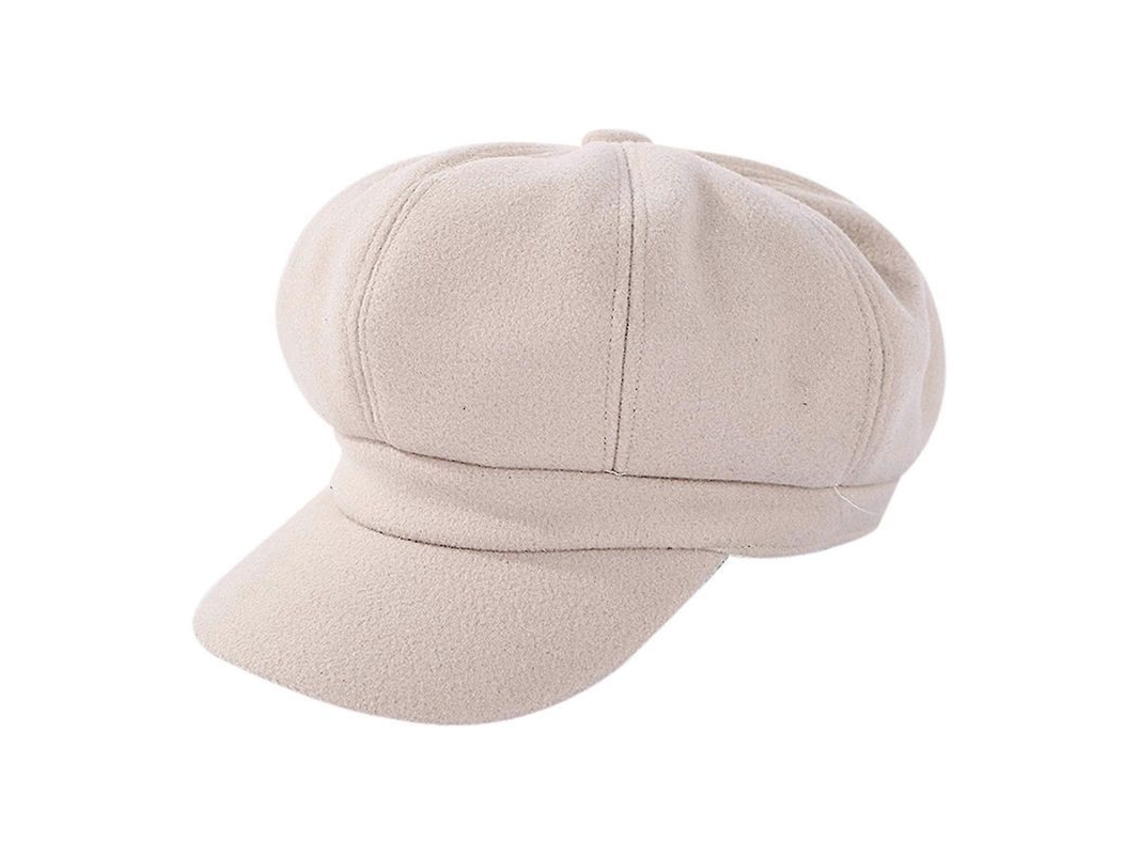 Gorro Octogonal De Lana De Color Liso Para Mujer, Ideal Para Invierno Y Otoño, Grueso Y Cómodo.