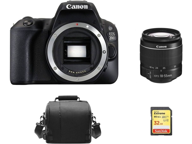 Kit Cámara Réflex CANON EOS 200D EF-S 18-55mm F3.5-5.6 IS III + 32GB SD