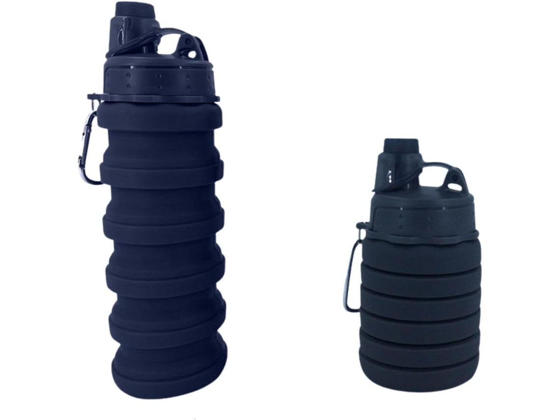 (gris) Botella De Agua Portátil, Reutilizable, Plegable, De Material De Silicona, A Prueba De Fugas.