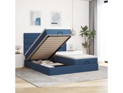 Estructura De Cama Otomana Con Colchones Tela Topo 200x200cm