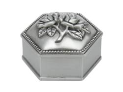 Caja de joyería vintage de aleación de zinc para anillos, pendientes y collares.