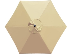 Tela de repuesto para sombrilla de exterior, 6 varillas, 3 metros, impermeable, protección UV, color caqui (sin soporte)