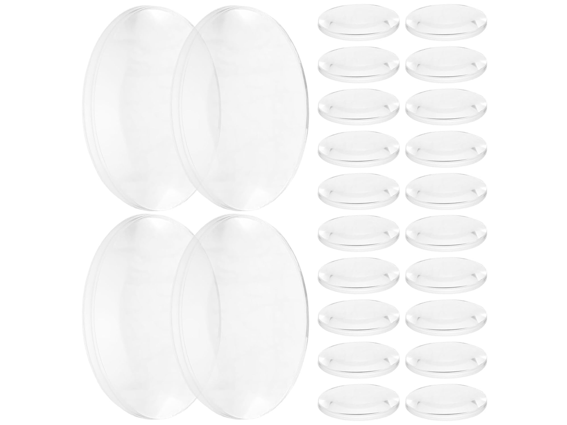 Paquete de 60 lentes acrílicas convexas de doble cara, 25 mm