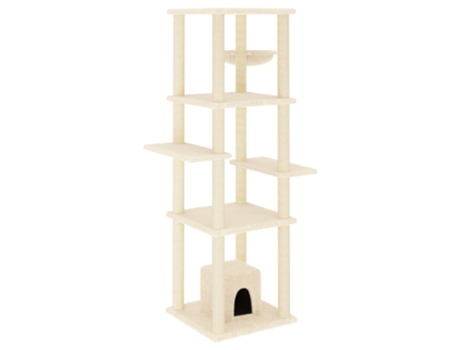 Rascador para gatos con postes de sisal VIDAXL crema 154 cm