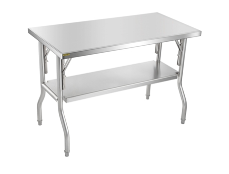 Mesa plegable de acero inoxidable 48 x 24 x 33,5 pulgadas VEVOR