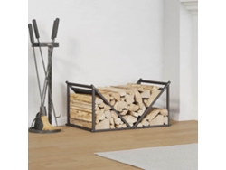 Estante para leña | Leñero 70x43x34,5 cm Acero laminado en frío Negro Wsd509654 Lovely Home