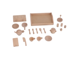 -set De Utensilios De Cocina Para Niños: Tetera Y Tazas De Madera Miniatura, Juguetes De Simulación Para Juegos De Roles En La Cocina
