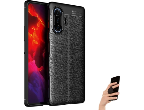 Carcasa + Popsocket Xiaomi Poco F3 GT Rugged Leather Negro