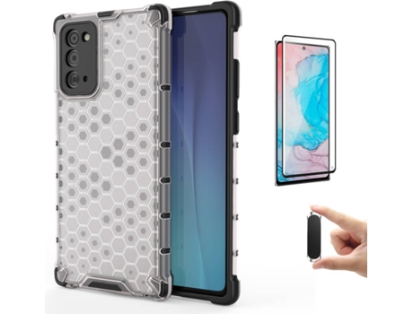 Kit Carcasa Y Protector Cristal Curvado Y Soporte Samsung Note 20 Rumble