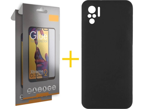 Kit Funda + 2 Protectores de Pantalla Xiaomi Redmi Note 10 4G / 10S SKYHE Liso Negro