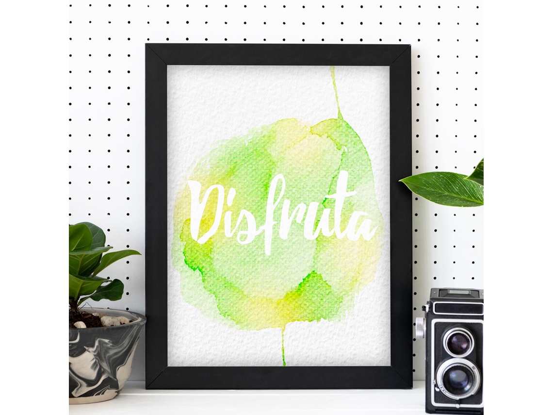 Posters de Palabras Coloridas. Póster de Palabra Disfruta con Diseño Colorido y Toques Acuarela.