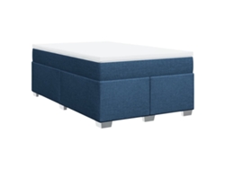 Maison Exclusive - Cama Box Spring Con Colchón Tela Azul 120x200 Cm