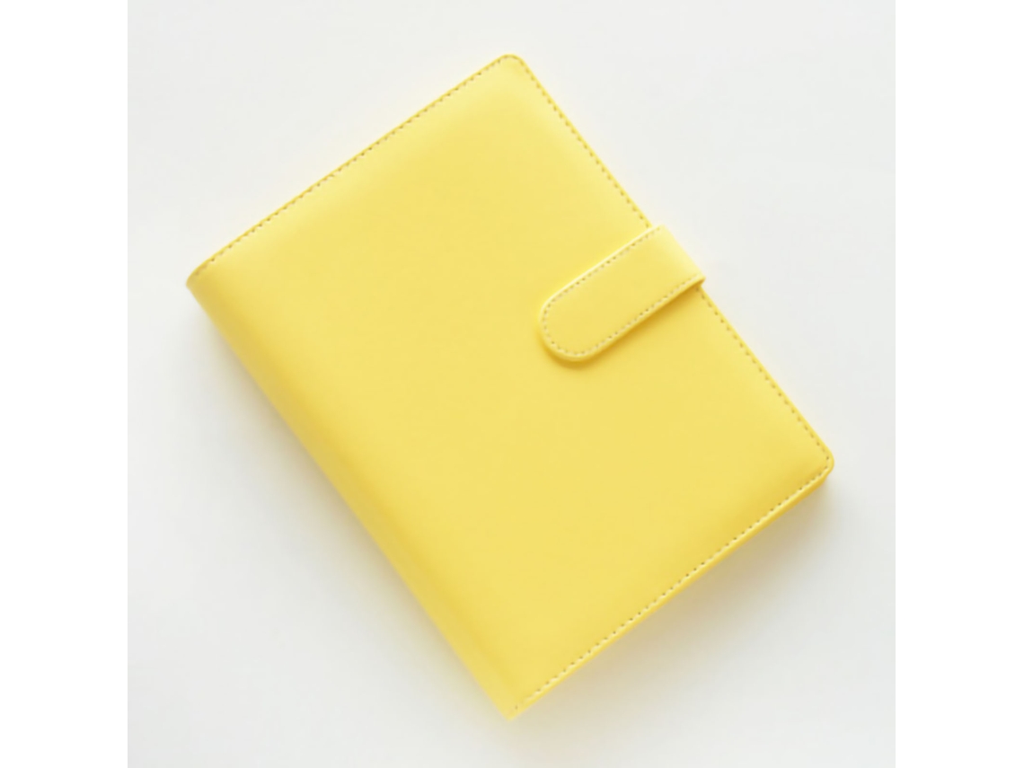 Cuaderno Suave Espesor Macaron Color Amarillo A6 Hoja Suelta Regalo Niña Niño