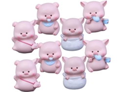 Figuras De Cerditos De Resina (8 Piezas) - Adorables Decoraciones De Animales Para Pasteles