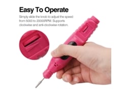 Rebe-kit De Furadeira De Unhas Elétrica 20000 Rpm Recarregável Usb 500mah Com 6 Brocas Para Manicure E Pedicure Em Casa E Salão