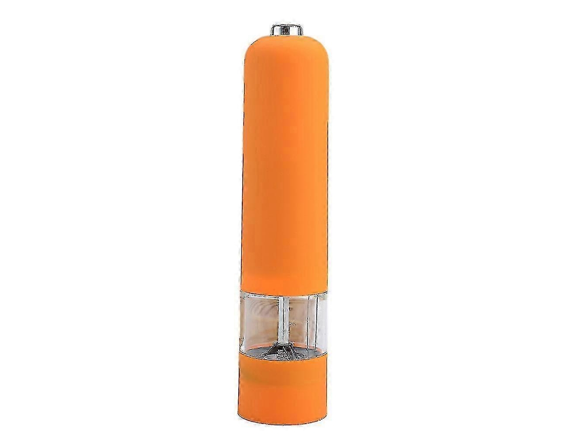 Juego de 2 molinillos eléctricos de sal y pimienta con luz, ajustables y a pilas, color naranja Rosewell