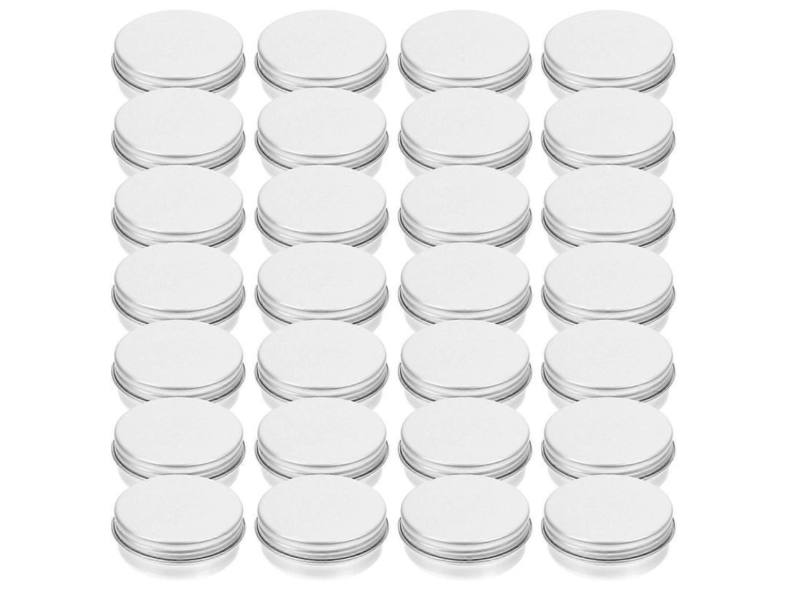 50 Tarros Redondos De Aluminio Para Crema De 10 Ml, Prácticos Para Viajes Y El Hogar, Color Plata, 4x4x1,5 Cm