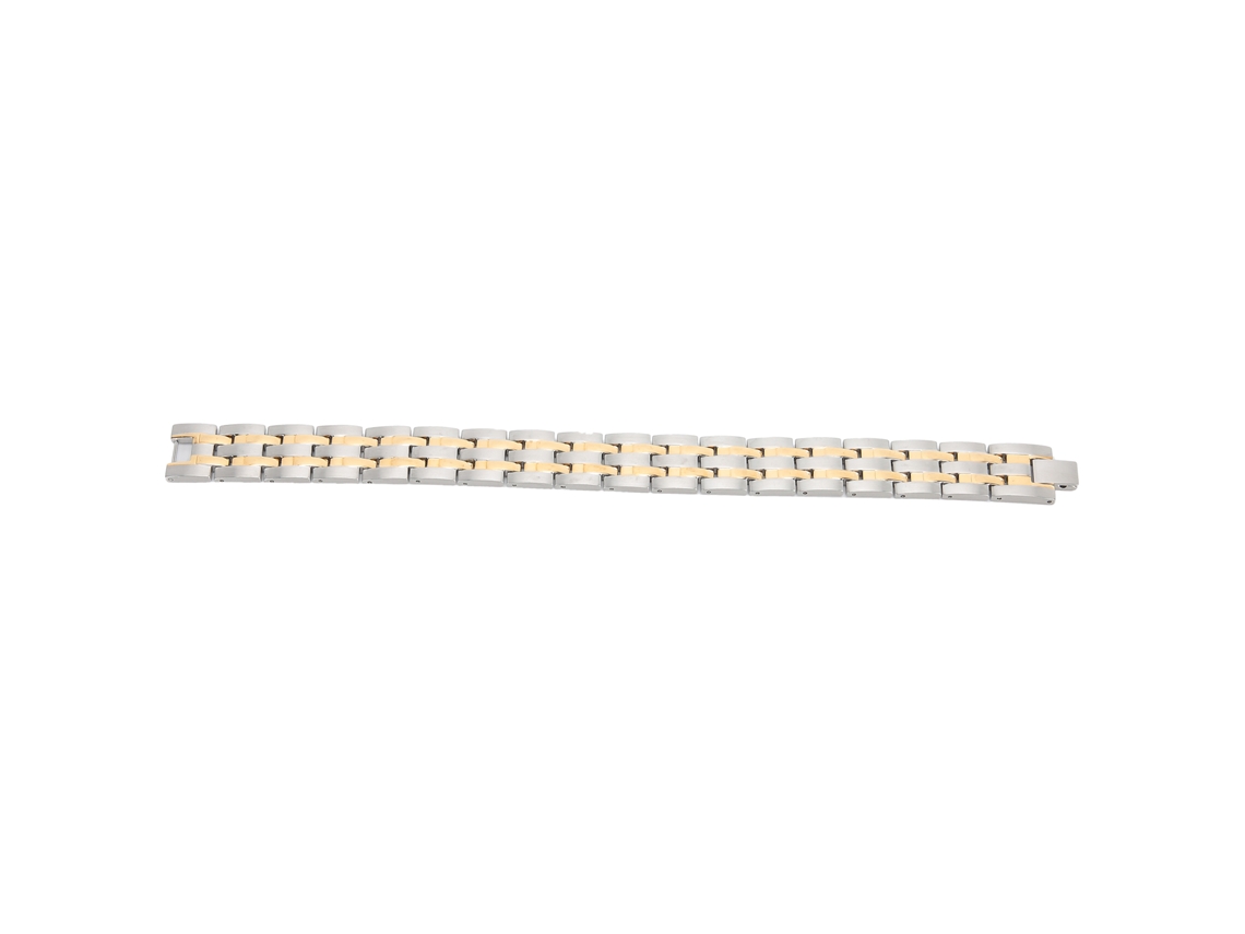 KOFIHETY Pulsera Magnética Doble Fila para Hombre, Dorada y Plateada, Terapia Magnética, Cuidado de la Salud (21,5 cm)