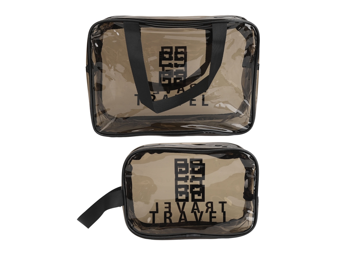 2 Bolsas De Almacenamiento De Viaje Claras Organizadores De Maquillaje Transparentes Impermeables Con Cremallera Doble Multifuncionales