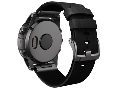 Correa de piel auténtica para Garmin Fenix 7X - negro