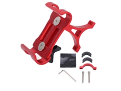Soporte Giratorio Ajustable De 360° Para Teléfono De Bicicleta, Compatible Con Teléfonos De 3,5 A 6,5 Pulgadas, Aluminio Rojo.