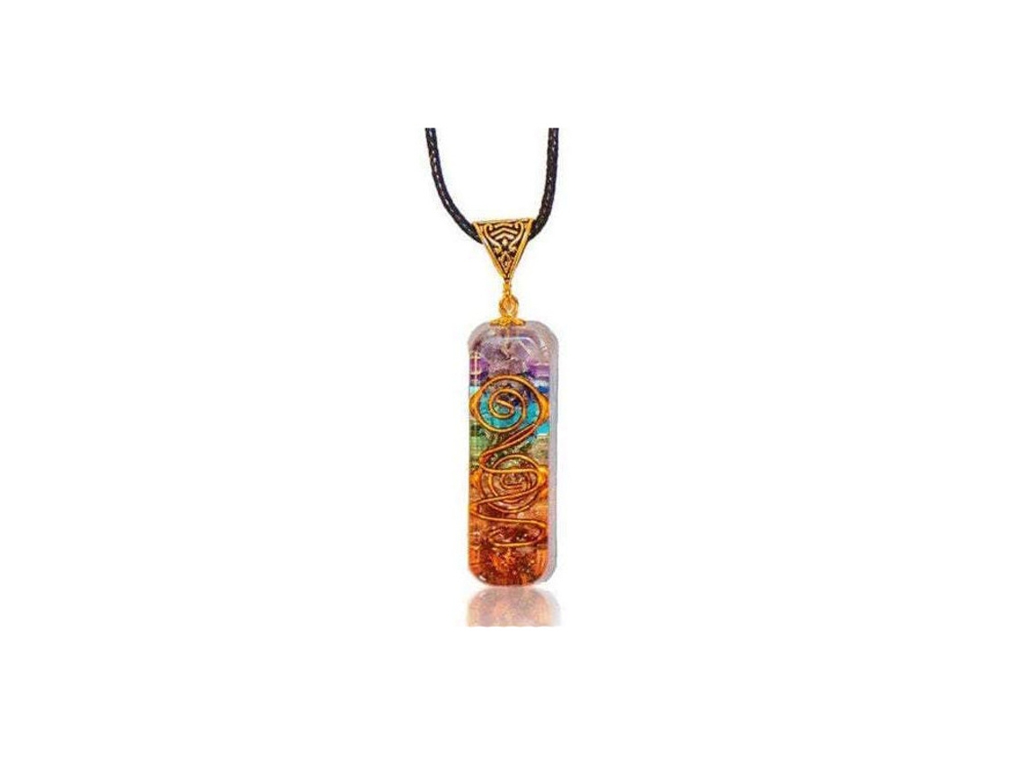 Collar Con Colgante De Chakras Hecho A Mano Con 7 Piedras De Resina De Los Chakras Y Cordón Ajustable Para Mujeres Y Hombres, Yoga, Meditación*