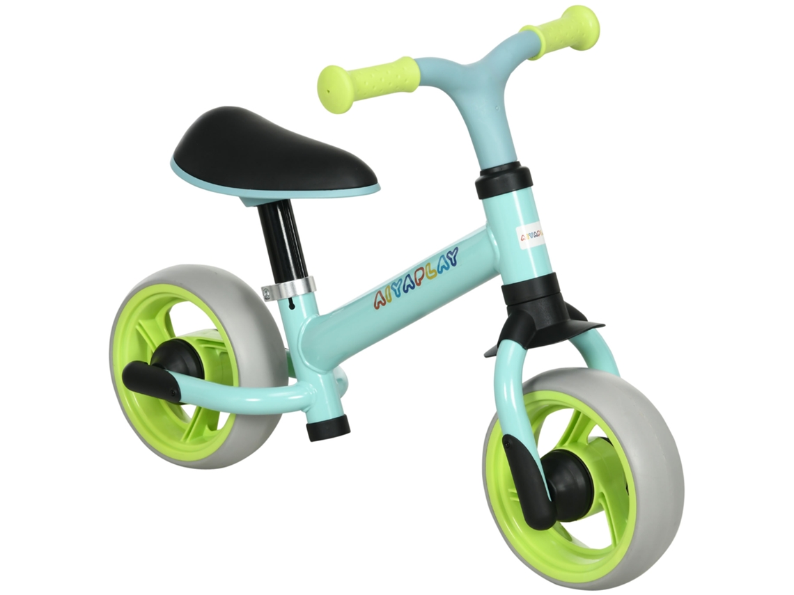 Bicicleta de equilibrio para bebés de 18 a 48 meses, asiento ajustable, 66,5 x 34 x 47 cm, color verde turquesa.