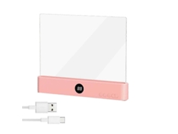 Lámpara de lectura recargable con LED transparente y plano, rosa. Nostalgia88