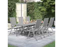 Juego de comedor de jardín de 7 piezas en madera maciza de acacia DKD Home Decor