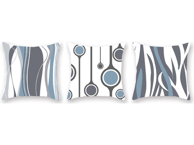 Pack de 3 Almohadas Decorativas WJS Azul (45x45cm)