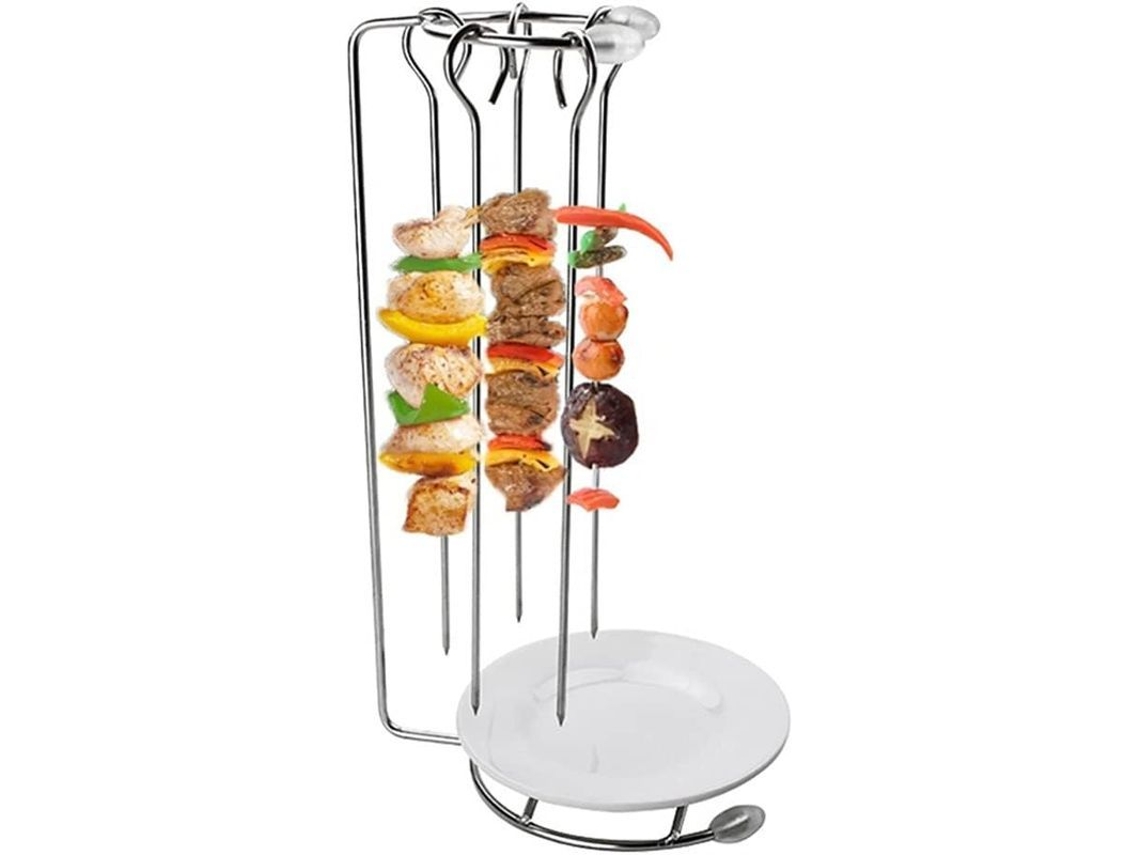 Juego De Brochetas De Acero Inoxidable Con Soporte Para Colgar Para Barbacoa