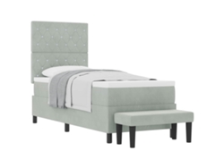 Maison Exclusive - Cama Tipo Box Spring Gris Claro 80 X 200 Cm Terciopelo