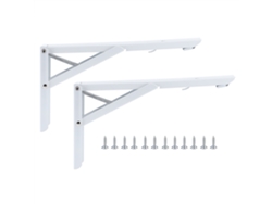 2 Estantes Triangulares Plegables Para Montaje En Pared, De Metal Resistente Con Tornillos.