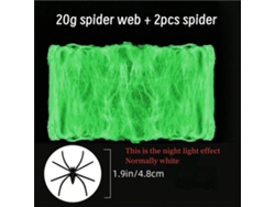 Telaraña fluorescente de 20 g con 2 arañas, telaraña extensible y luminosa para decoración de Halloween en interiores y exteriores. Viewleaf