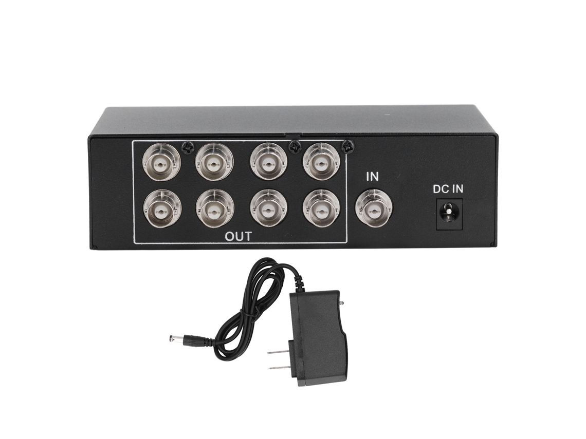 Divisor De Vídeo Bnc De 8 Puertos, 1 Entrada, 8 Salidas, 1080p Para Sistemas/cámaras De Videovigilancia, Enchufe Estadounidense.