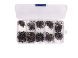 500pcs Caja Anzuelos De Acero Carburado Afilados Con Punta Circular Barbed Set 3-12 (2)