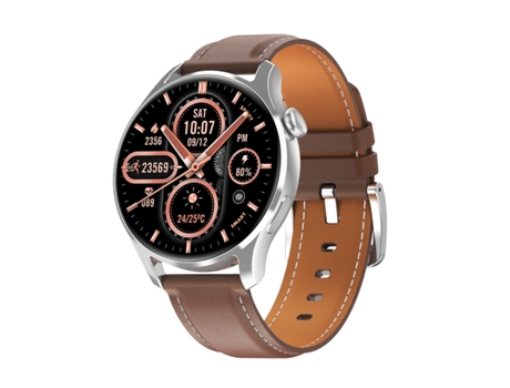Smartwatch Monitor de frecuencia cardíaca HD3 de 1,32 '' con función de pago (cuero plateado)