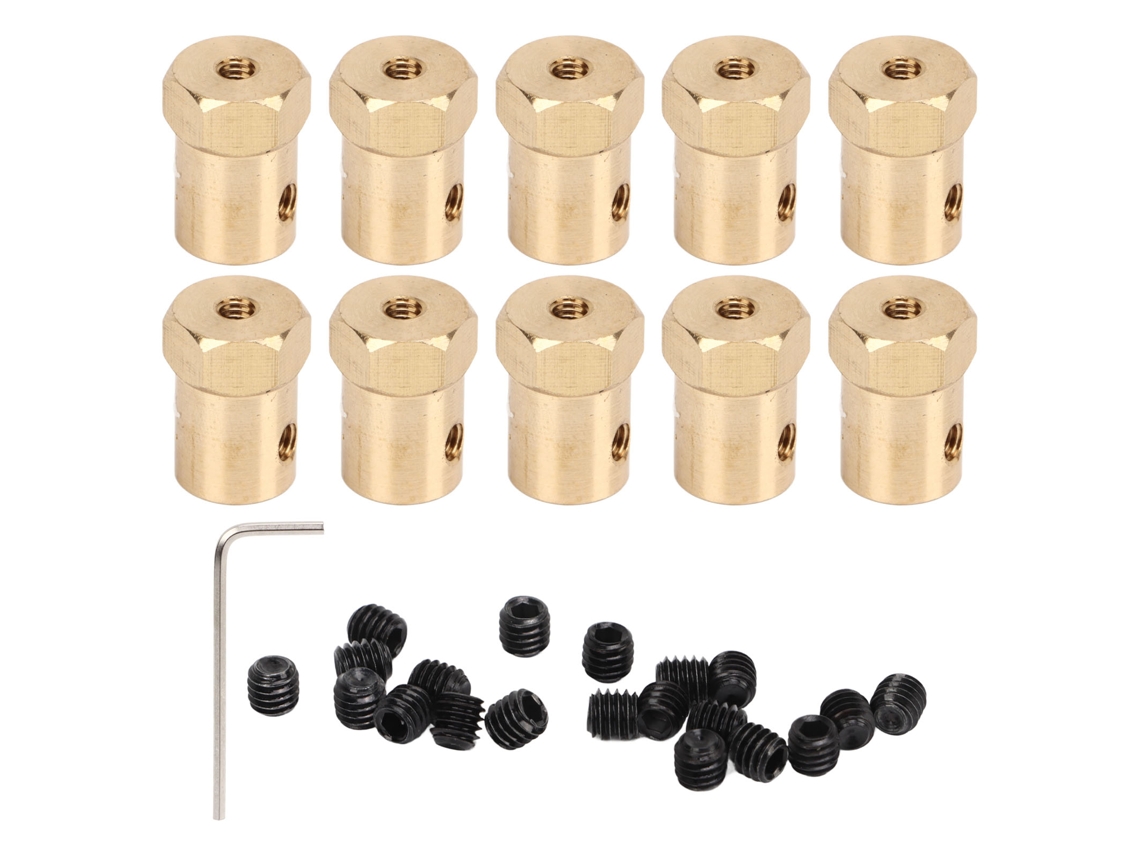 Ymsl Acoplamiento De Eje Hexagonal 6mm De Latón Flexible Para Motor Rc, Accesorio De Eje De Neumáticos De Coche, 10 Piezas Hxl