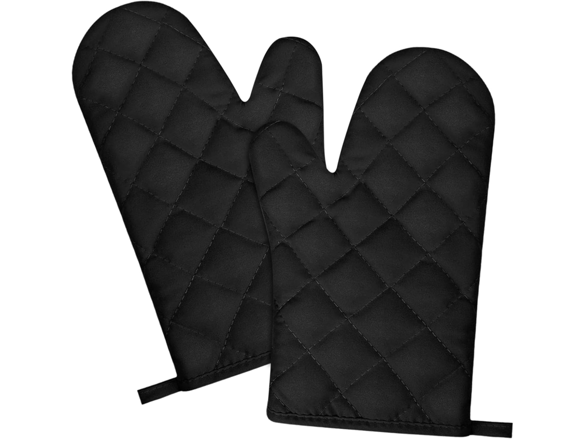 Juego de guantes de cocina - Negros - Resistentes al calor (negro)
