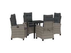Maison Exclusive - Conjunto De Jantar Para Jardim 5 Pcs Cinzeto Vime Pe