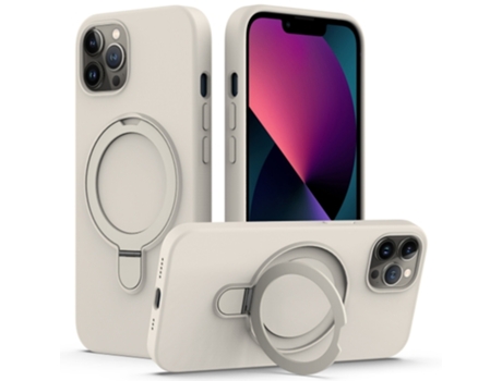 Funda Mobile Phone Cases Magsafe Liquid With Ring para iPhone 12 Pro Silicona Blanco
