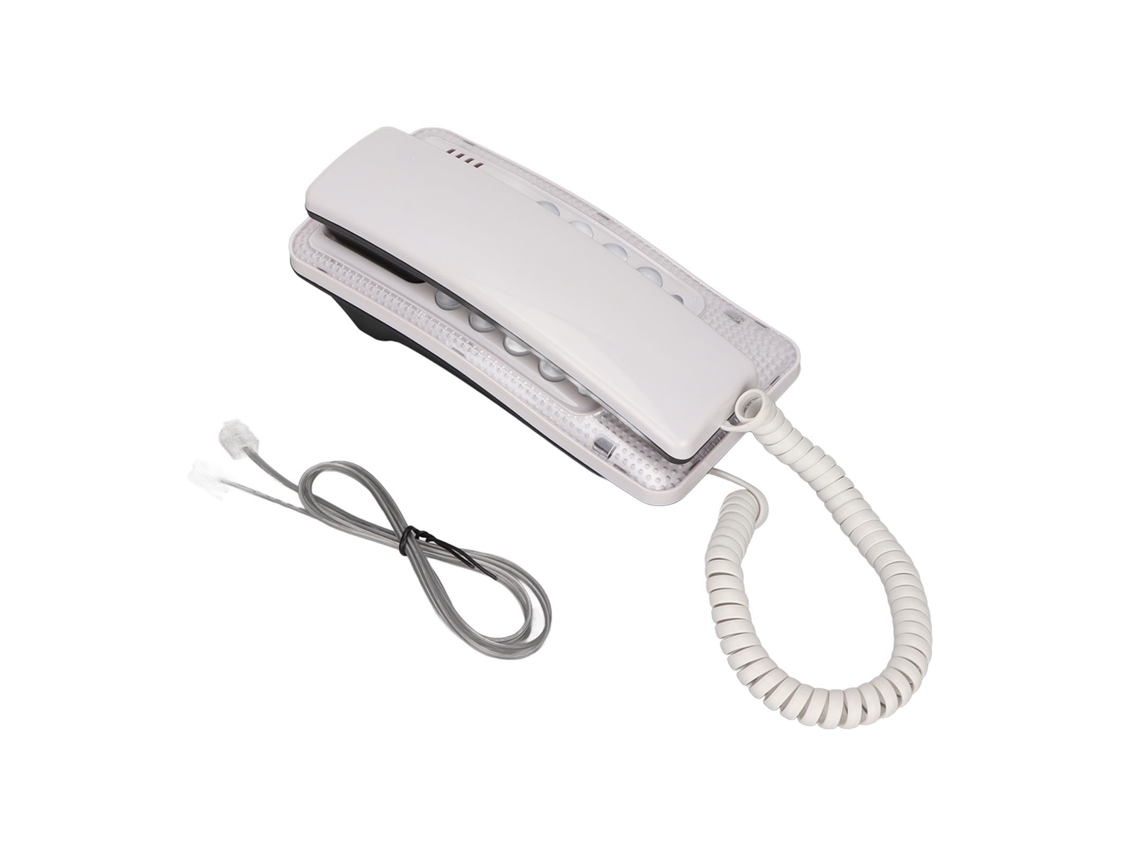 Teléfono De Pared Con Cable Kxt-438 Con Función De Rellamada, Silencio Y Flash Rápido - Plástico Abs Blanco Para El Hogar, Hotel, Escuela Y Oficina.